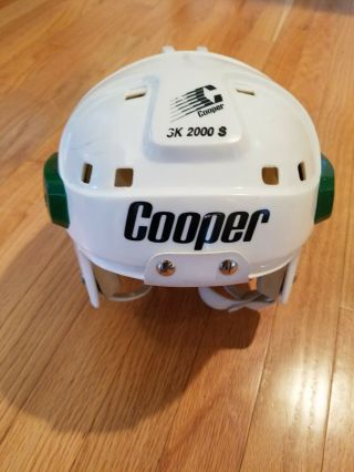 Vintage Cooper Sk 2000 Small Hockey Helmet White / Green Side Plates