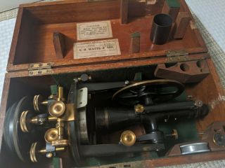 E.  R.  Watts And Son Survey Transit Theodolite Equipment Antique Vintage Box
