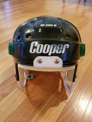 Vintage Cooper Sk 2000 Medium Hockey Helmet Black / Green Side Plates