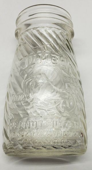 Vintage 4 - 1/4 Oz Jumbo Peanut Butter Jar Frank Tea & Spice Co.  Cincinnati Oh.
