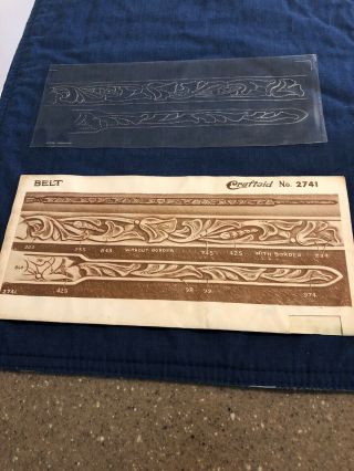 Vintage Craftaid Leather Belt Plastic Template Pattern Craft Aid 1955 2741