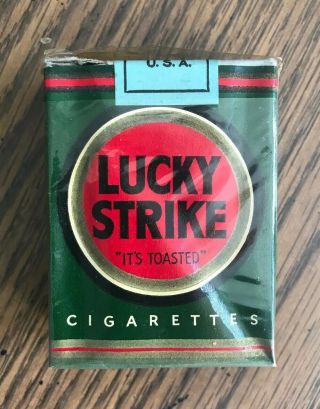 Empty Lucky Strike Green Cigarette Package 40’s