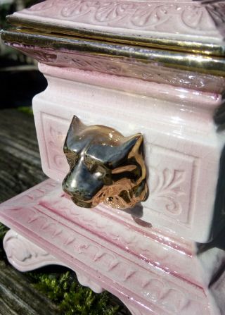 Antique Victorian Bird Watcher ' s Staffordshire Trinket Box Casket Circa 1900 3