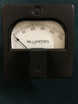 Vintage Rca Milliamperes Dc Meter Gauge 0 - 250