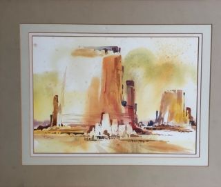 Vintage Signed Painting Listed National Watercolor Society Artist Robert Gray