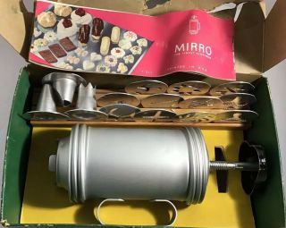 Set Of 15 Vintage Mirro Cookie Press Disks / Plates & Tips & Cookbook T - 311