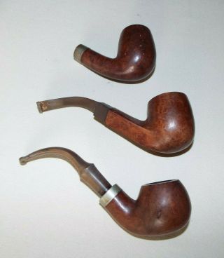 3 Old/vintage Wooden Tabacco Smoking Pipes (1 A/f)