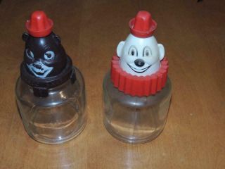 Vintage Bosco Bear Chocolate Syrup Bank And Clown Jar With Glass Jars