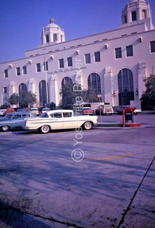 Vintage Slide Sl85 ☆ 1961 La Us Post Office Terminal Annex Bel Air Cars 734