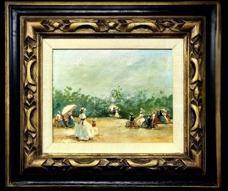 Vintage Impressionist Framed Matted Oil Painting Signed By Bourdin