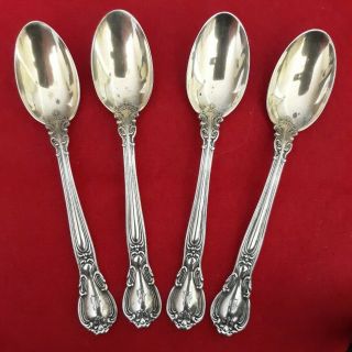 (4) Gorham Chantilly Sterling Silver Demitasse Spoons - Monogram