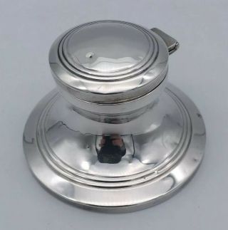Antique Hallmarked Silver Ships Inkwell Capstan,  Chester 1910 - 1911 James Deakin