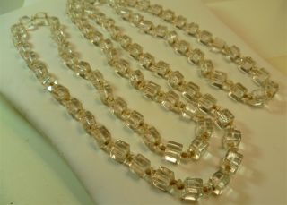 Lovely Vintage Art Deco Era Austrian Crystal Square Bead Flapper Necklace 48 