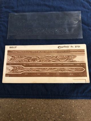 Vintage Craftaid Leather Belt Plastic Template Pattern Craft Aid 1955 2731