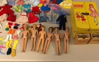 Vintage Barbie Skipper Doll Case Clothes Accessories 5 Skippers 1 Ricky