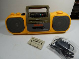 Vintage Sony Cfs - 905 Sport Yellow Am - Fm Cassette Baby Boombox