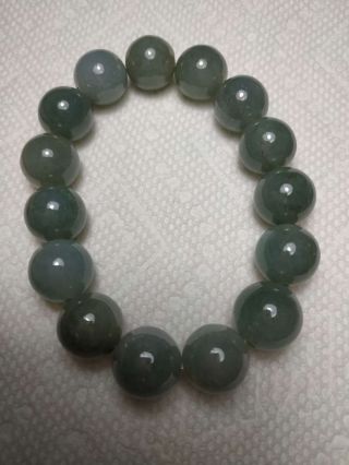 Grade A 100 Natural Burmese Jadeite Jade Beaded Stretchy Bracelet A 686