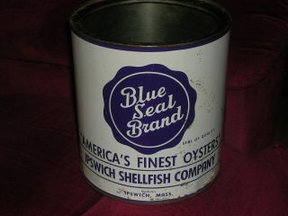 Old Vintage Blue Seal Branch Oyster Gallon Tin Can Md 169