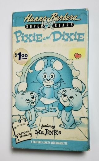 Pixie And Dixie Vhs 1989 Rare Hanna - Barbera Vintage Animation Htf