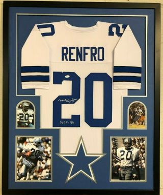 Framed Dallas Cowboys Mel Renfro Autographed Signed Inscribed Jersey Jsa