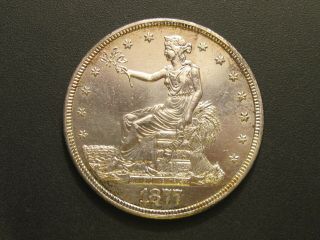 Unc 1877 - S Trade Dollar Uncirculated Antique Silver Coin