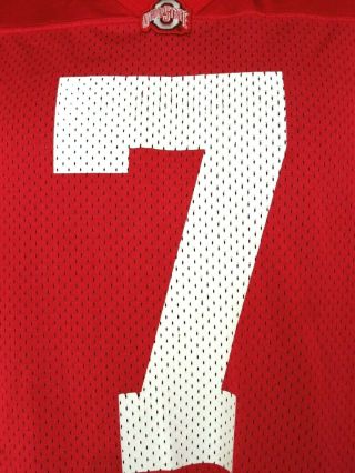 Ohio State Buckeyes Nike Red 7 Football Jersey (M) Ted Ginn Jr. ,  Joe Germaine 3