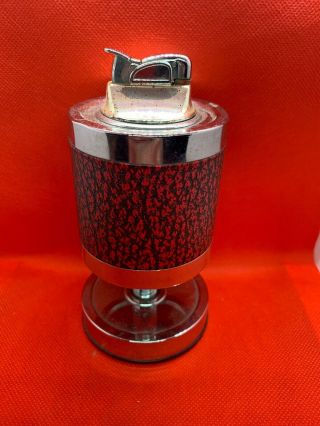 Vintage Red/black Evans Table Lighter And Japan Made Base