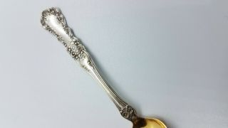 Vintage Gorham Sterling Salt Spoon set of 6 with goldwash 3
