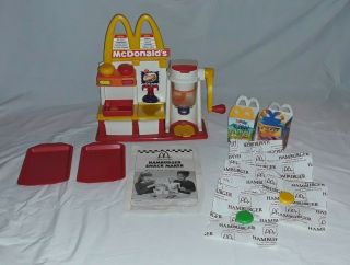 Vtg 1993 Mattel Mcdonalds Hamburger Snack Maker Set,  W/ Recipes & Instructions.