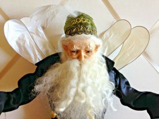Vintage 2000 Mark Roberts Christmas Father Time Fairy - Santa Claus Elf Figure 2