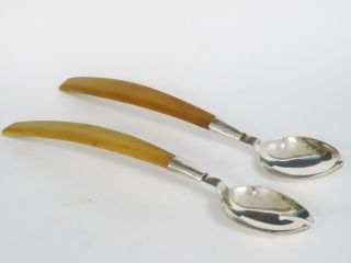 Mid - Century Sterling Silver And Wood Servers Serving Spoon