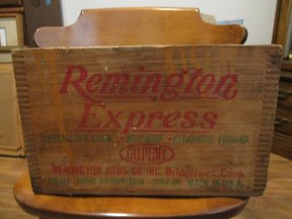 Vtg Remington Express Wood Shell Crate - Small Arms 12 Ga Ammunition 234 - D - Usa