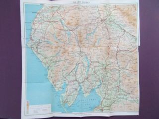 Lake District Vintage Map Bartholomews 1930 