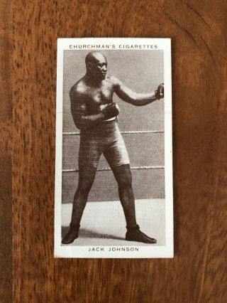 Churchman Boxing Personalities Cigarette Card Jack Johnson Exc