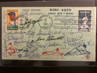 Hall Of Fame Multi - Signed First Day Cover (15 Signatures) Pre Cert Psa