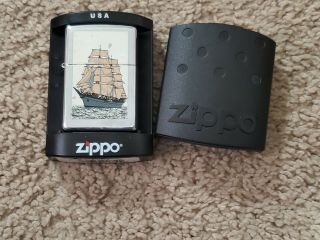 Vintage Zippo Lighter Nautical Clipper Ship