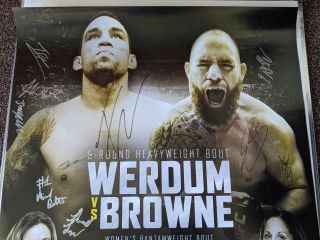 UFC on FOX 11 Werdum vs Browne Autographed Poster (SBC) Khabib Cerrone Masvidal 2