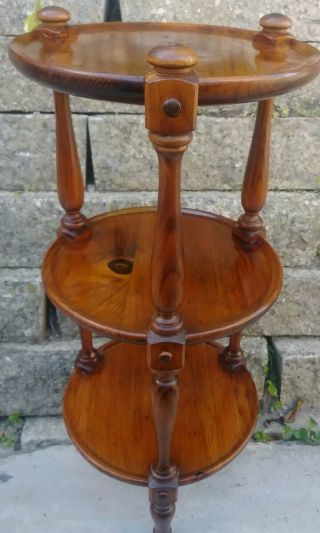 ETHAN ALLEN 3 - Tier End Table Plant Stand OLD TAVERN ATQ Solid Pine; Near 2