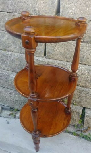 ETHAN ALLEN 3 - Tier End Table Plant Stand OLD TAVERN ATQ Solid Pine; Near 3