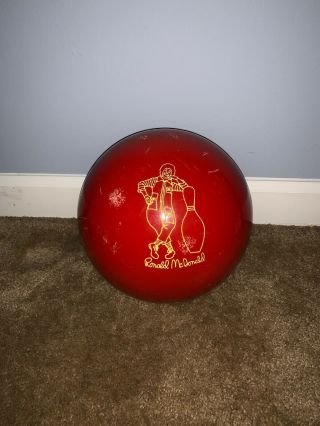 Vintage 1976 Ebonite•red•polyester•ronald Mcdonald Bowling Ball & Bowling Bag