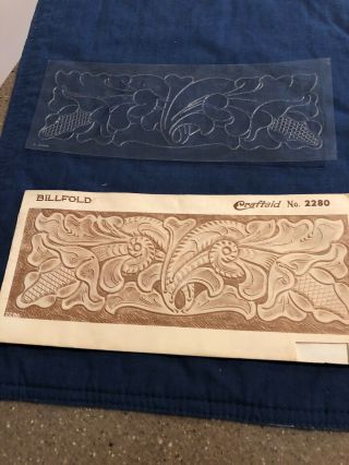 Vintage Craftaid Leather Billfold Plastic Template Pattern 22801953 Wallet