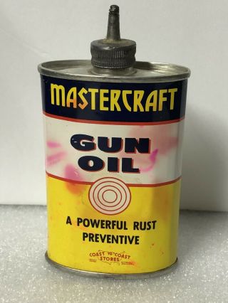 Vintage Mastercraft Gun Oil Handy Oiler Lead Top Rare Old Advertising Tin Can