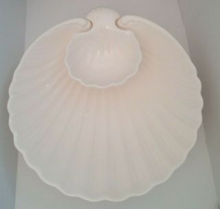 Vintage Fitz And Floyd Clam Shell Chip And Dip Bowl Dish 1976