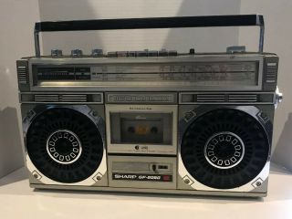 Vintage Sharp Gf 6060 Boombox Radio Stereo Cassette Tape Player