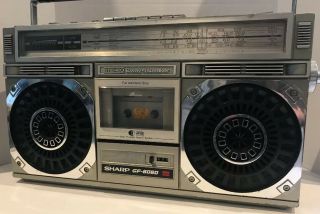 Vintage Sharp GF 6060 Boombox Radio Stereo Cassette Tape Player 2