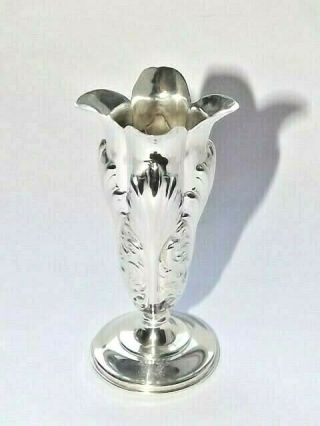 Antique Victorian Art Nouveau Solid Silver Sterling Bud Flower Vase B/ham 1891