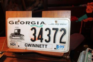 Georgia License Plate 1999 My Mind Hobby Antique Vehicle Gwinnett County 34372