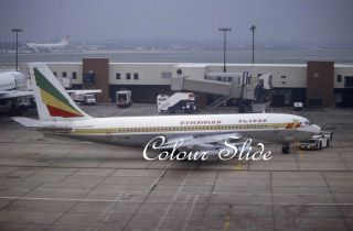 Ethiopian Airlines Boeing 720 - 024b Et - Afb,  Colour Slide,  Aviation Aircraft