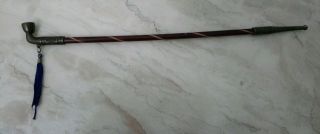 37.  5cm Long Oriental Chinese Japanese Smoking Brass Bamboo Pipe