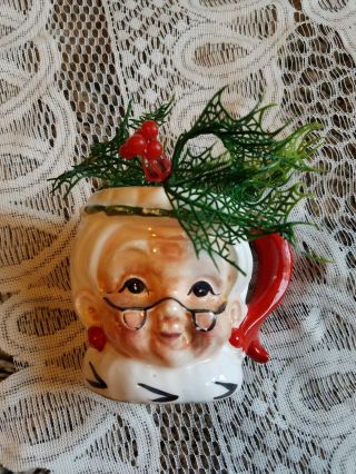 Vintage Lefton Mrs Santa Claus Christmas Coffee Mug Cup Japan Ceramic